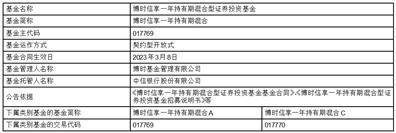 博时信享一年持有期混合型证券投资基金合同生效公告