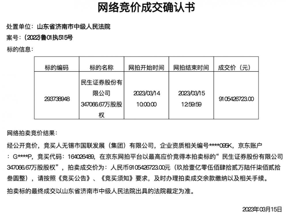 豪横！无锡国联集团91.05亿元拿下民生证券大股东宝座<strong></p>
<p>无锡国联证券</strong>，仍存三大谜题待解