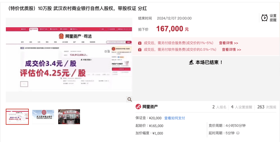 武汉农商行8万股1元起拍：真实性成疑<strong></p>
<p>东证券</strong>，内部人加价，外部人难捡漏？