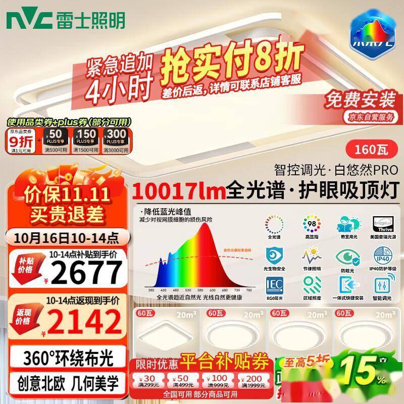 护眼吸顶灯选购指南：雷士未来光健康照明体验报告